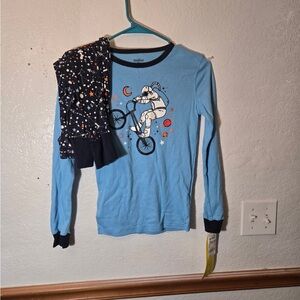 OshKosh B'gosh Light Blue Astronaut Bike Graphic Long Sleeve Top